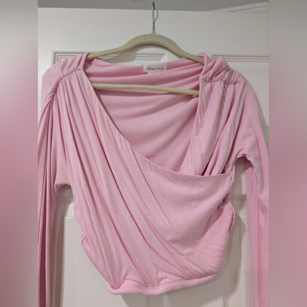 Lovers & Friends pink long sleeve Cropped Top